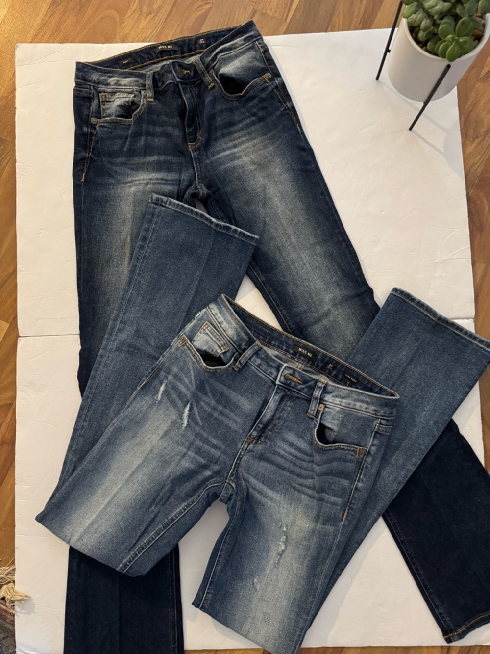 Miss Me Women's Blue Washed Boot Cut Jeans